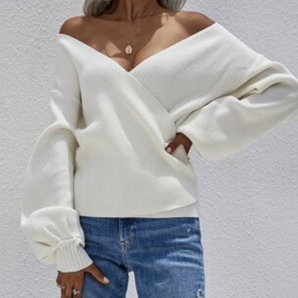 Cozy Black Off Shoulder Ribbed Knit Sweater Top - Picture 4 of 6